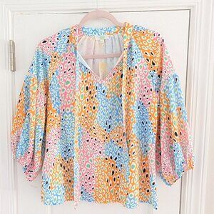 NWT Jade by Melody Tam Cheetah Patterned Women's Top XS NEW Monkee's Boutique